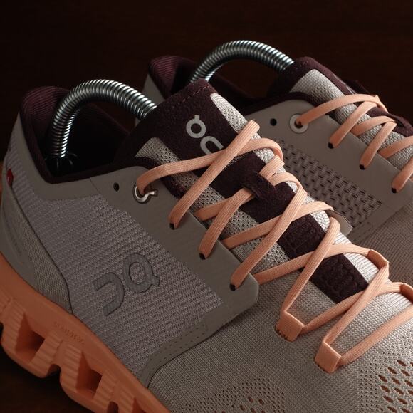 On Running Sneakers Womens SZ 11 Gray Orange Cloud X Athletic Training Gym Shoes - Picture 5 of 16